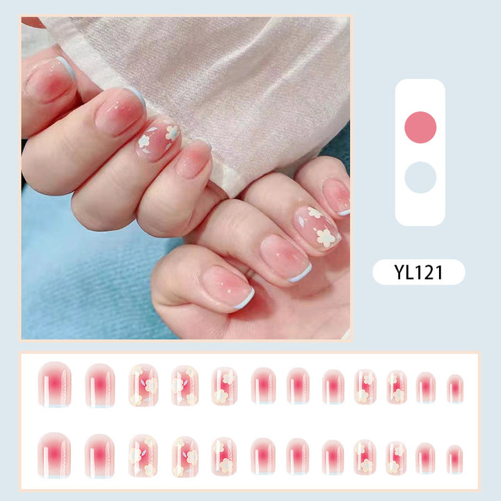 Artistic gel nails with delicate floral designs Bowlift