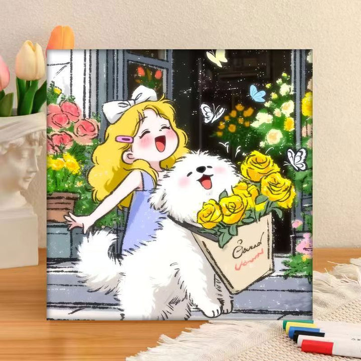 Whimsical Character Art Canvas Print Bowlift