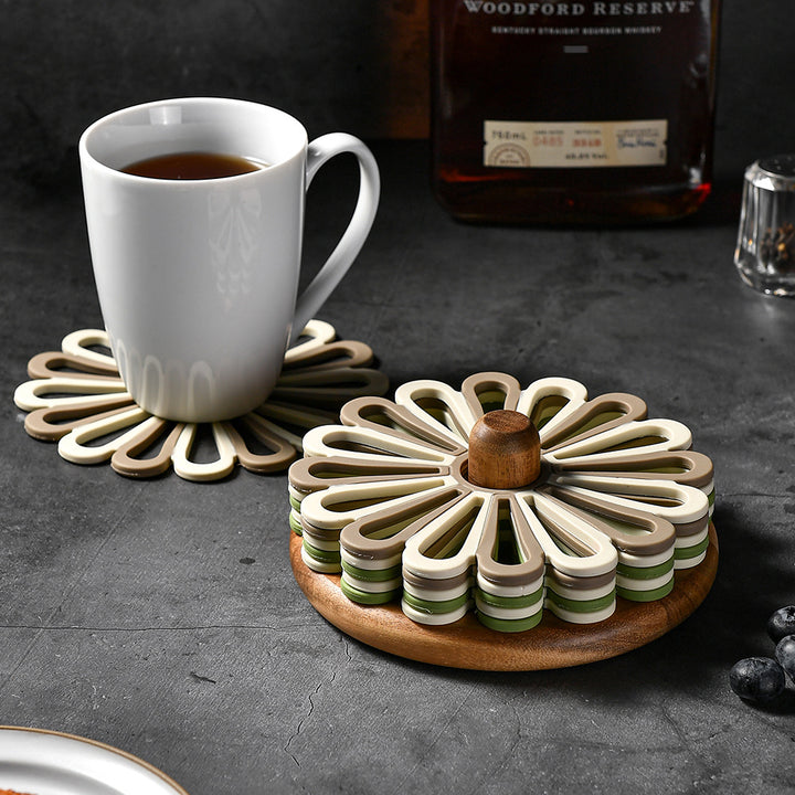 Elegant Silicone Coasters in Floral Design Bowlift