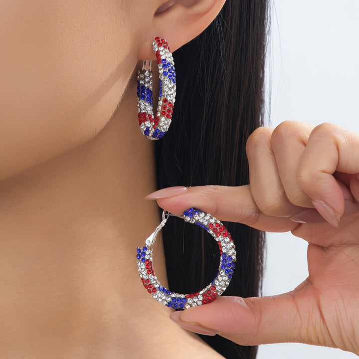 Women's sparkling hoops with rhinestone decoration and secure lever closure Bowlift