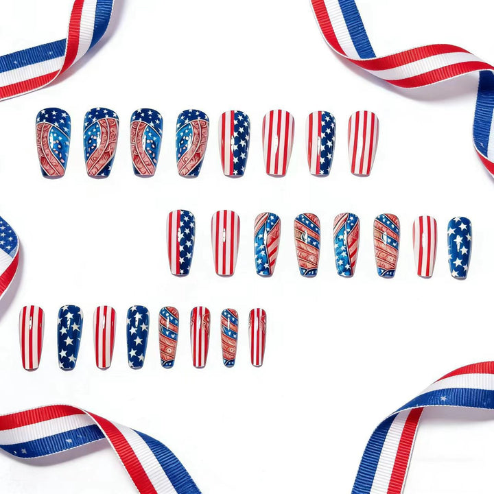 Nail art with creative patriot designs Bowlift
