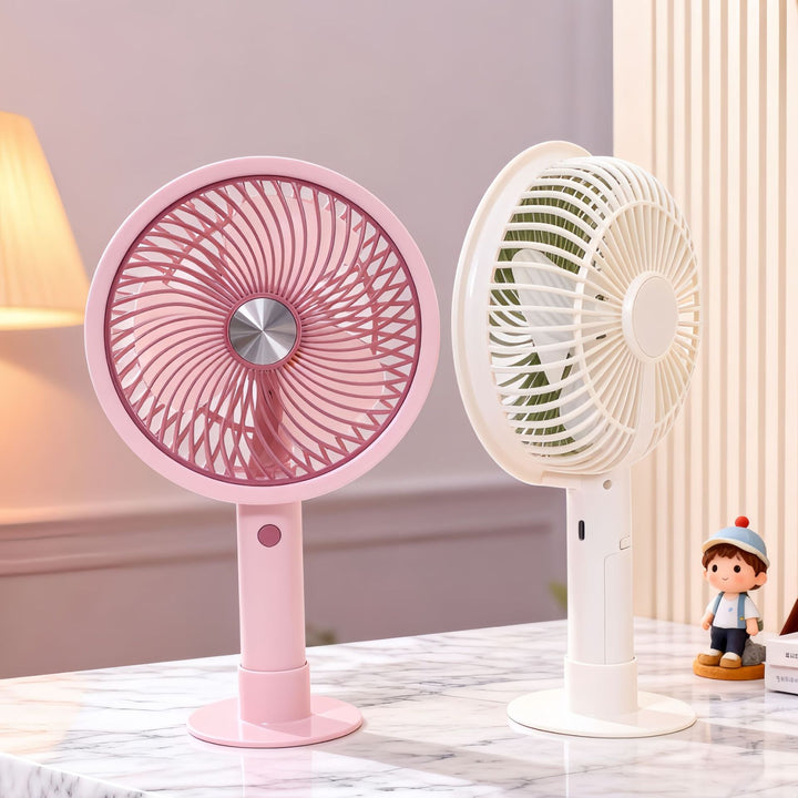 Women's Portable Table Fan with Adjustable Tilt Angle and USB Connection Bowlift