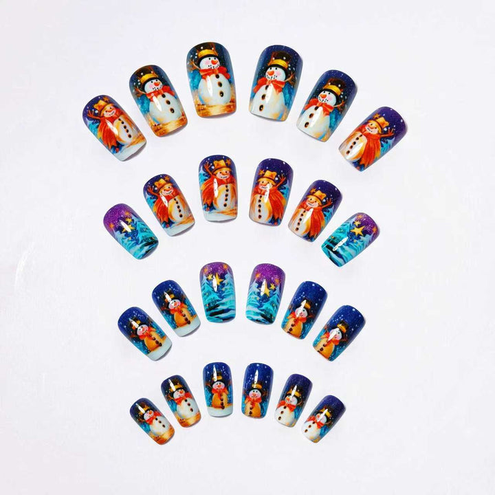 Holiday Themed Snowman Nail Art Bowlift