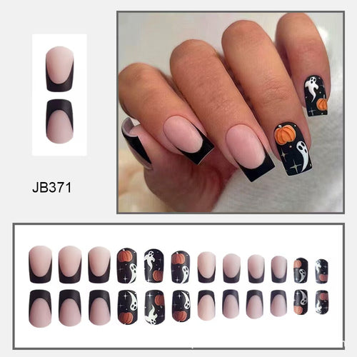 Creative Halloween-Themed Press-On Nail Set Bowlift