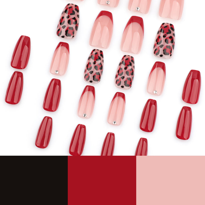 Artificial nail art with elegant leopard patterns Bowlift