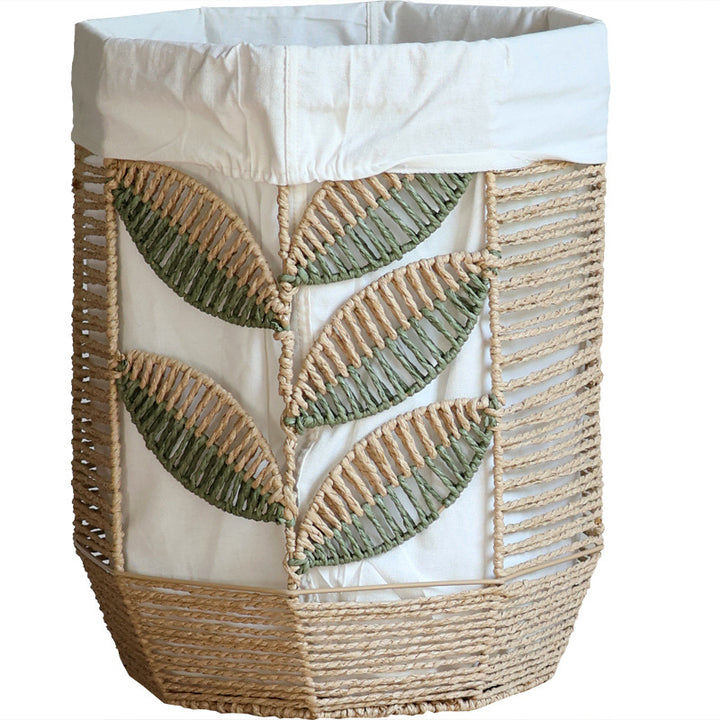 Rustic laundry basket with floral pattern Bowlift