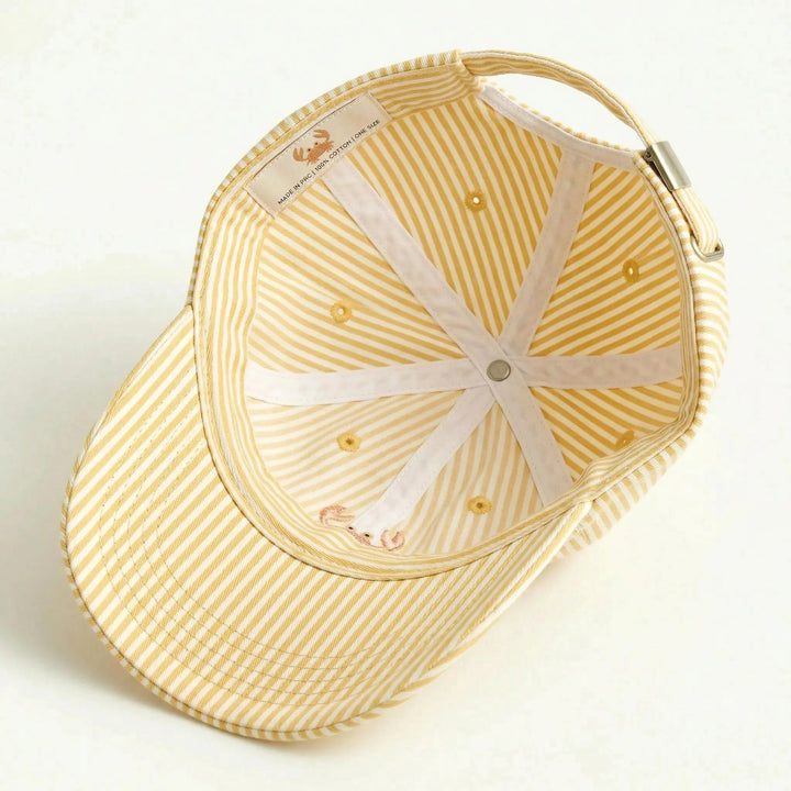 Ladies striped baseball cap with strawberry motif Bowlift