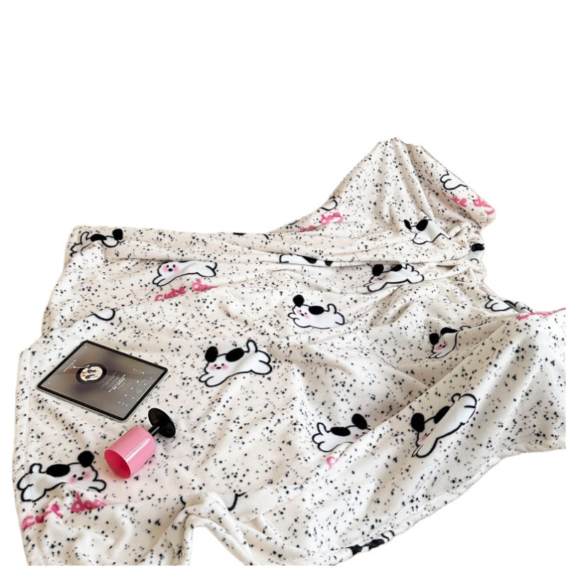 Cozy Plush Cartoon Dog-Themed Throw Blanket
