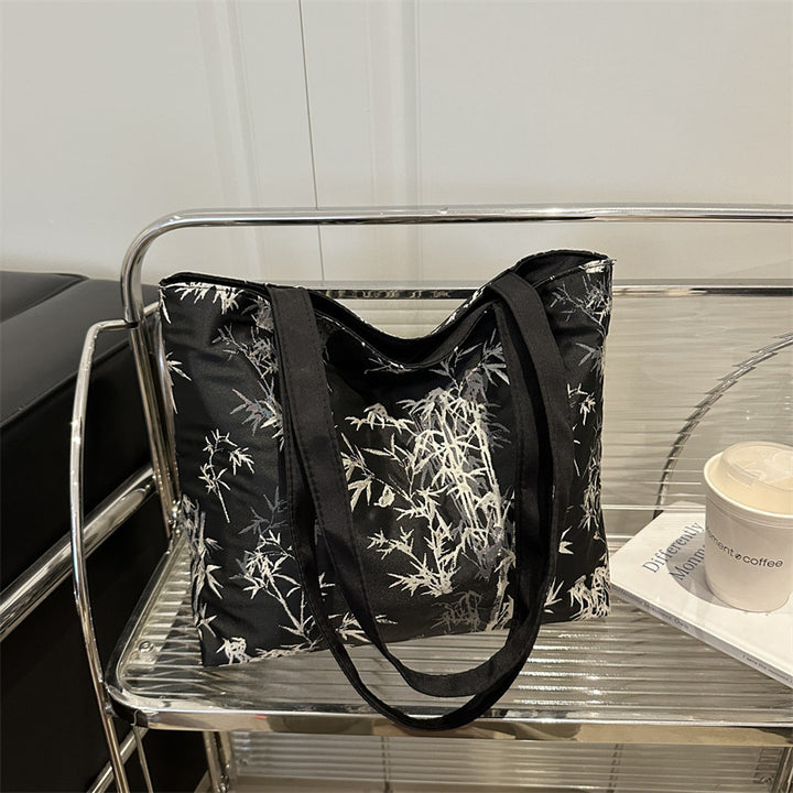 Stylish Bamboo Print Tote Bag Bowlift