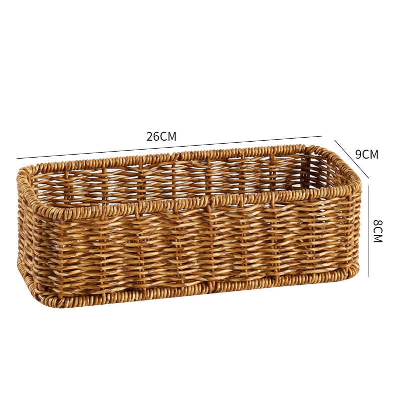 Unisex Rectangular Storage Basket made of hand-woven material Bowlift