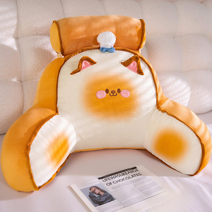 Ergonomic Plush Back Support Pillow in Dog Design Bowlift