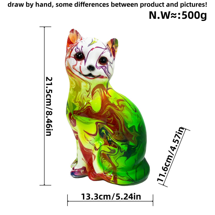 Artistic cat figurine in vibrant design Bowlift