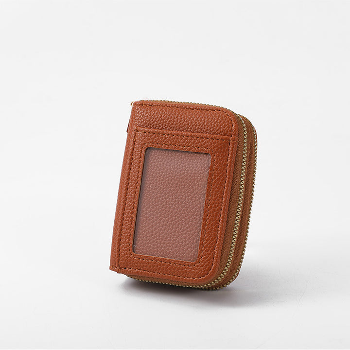Leather Slim Zippered Coin Wallet Bowlift