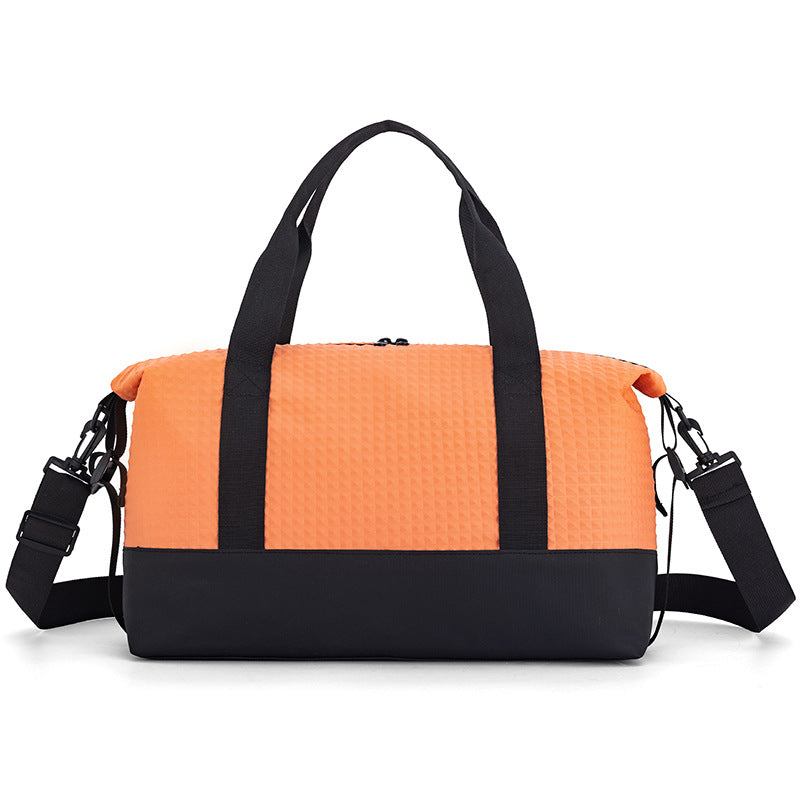 Textured Fabric Travel Duffle Bag Bowlift