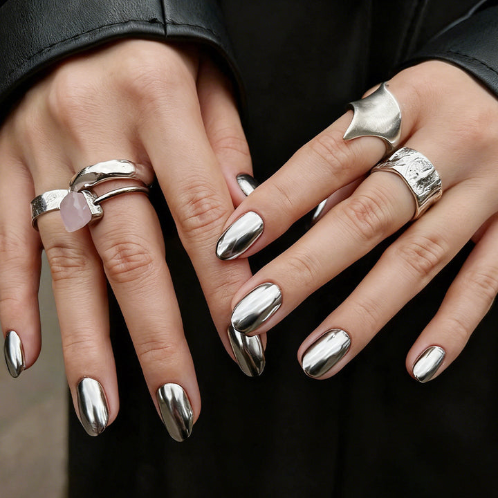 Metallic Finish Nail Art Bowlift