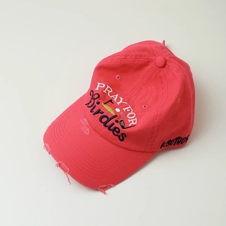 Women's Embroidered Distressed Baseball Cap Bowlift