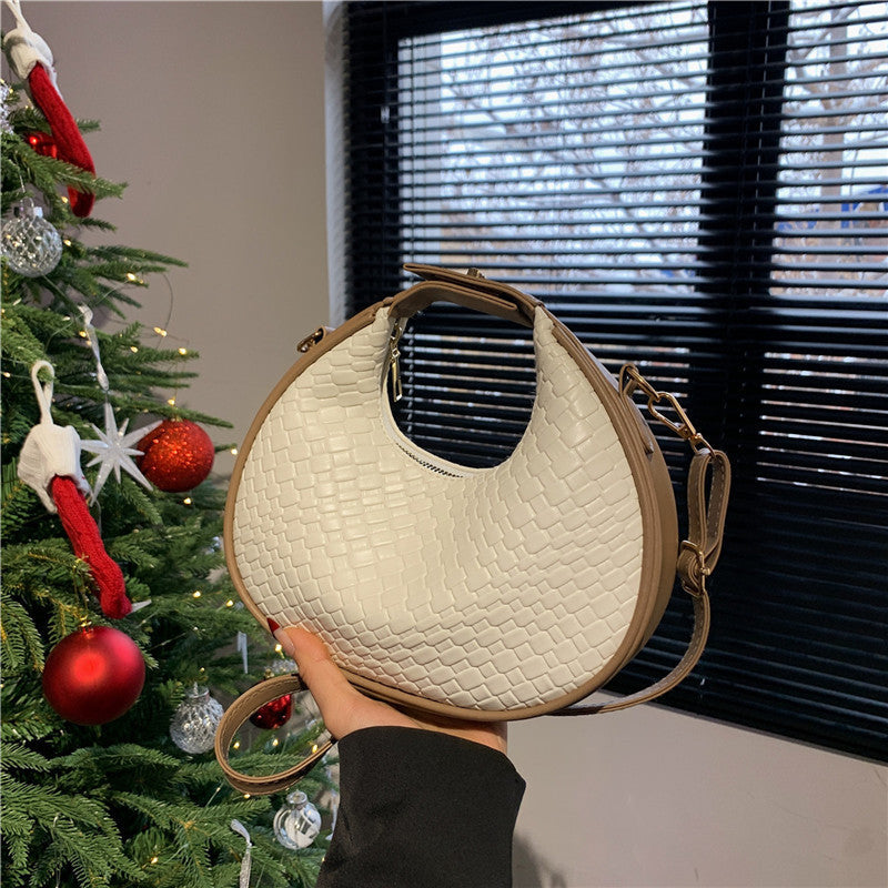 Textured Woven Crossbody Bag Bowlift