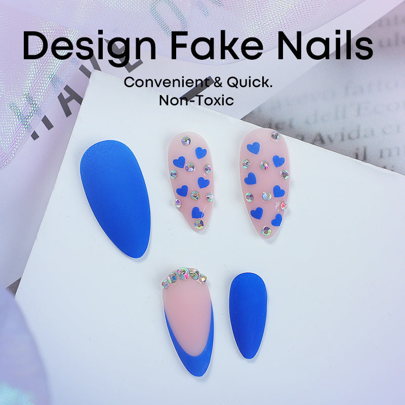 Nail art set with heart design and glitter accents Bowlift
