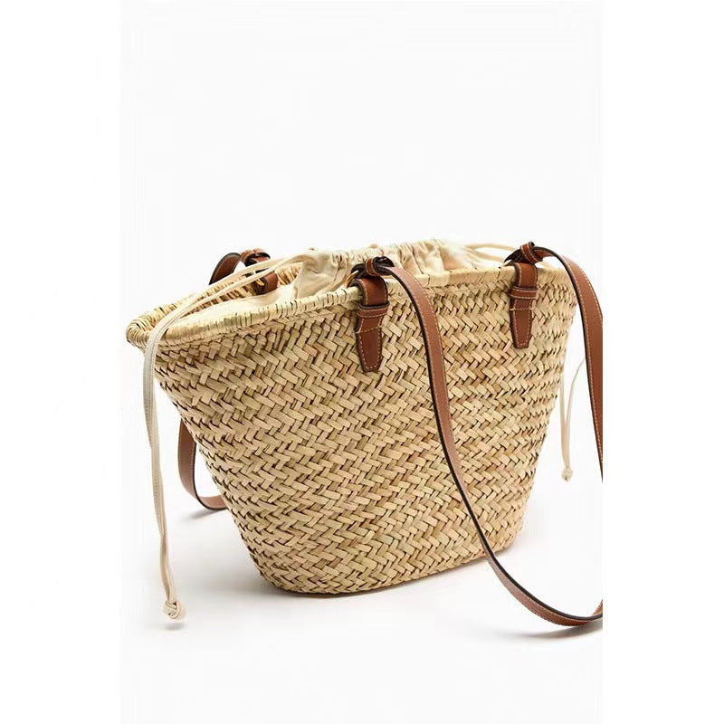 Elegant braided tote bag with leather handles Bowlift