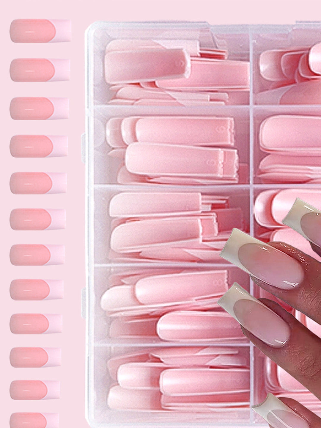 French Tip Press-On Nail Extensions Bowlift