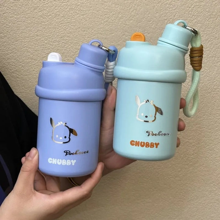 Women's insulated drinking bottle with innovative closure system and cute animal design Bowlift