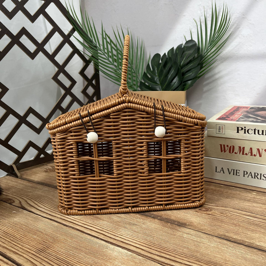 Women's stylish braided basket with rounded roof Bowlift