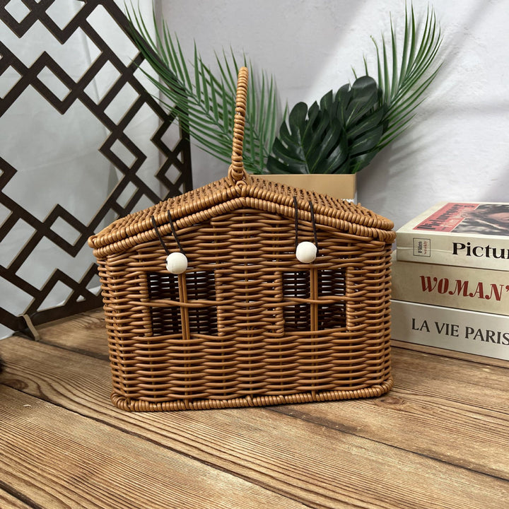 Women's stylish braided basket with rounded roof Bowlift