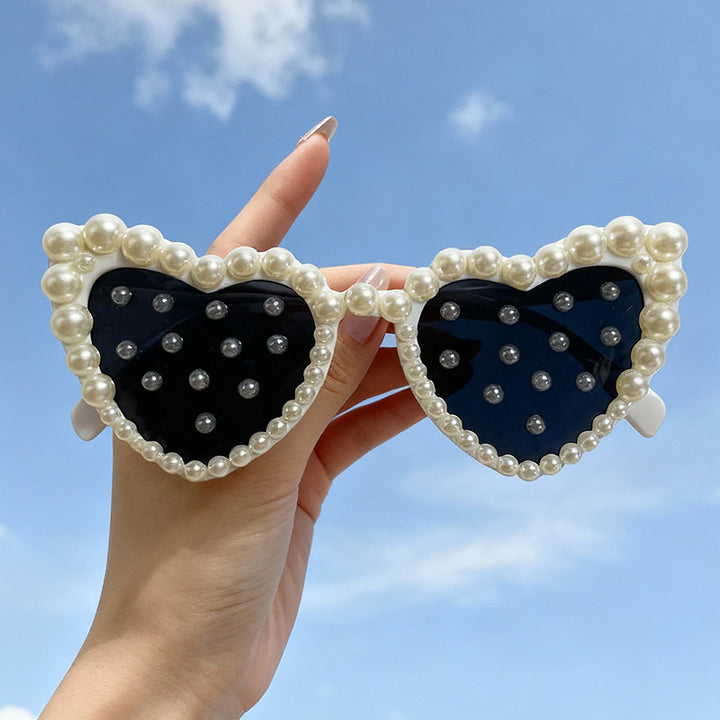 Bridal Heart-Shaped Sunglasses Bowlift