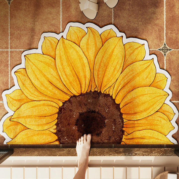 Floral Design Bath Mat Bowlift
