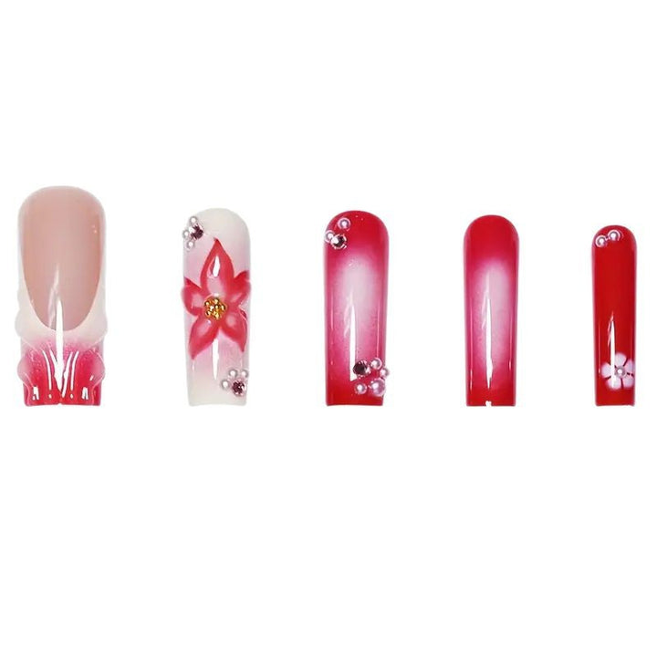 Elegant 3D Floral Nail Art Extensions Bowlift