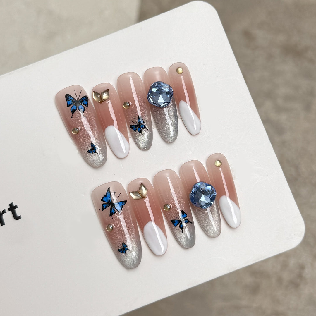 Decorative Rhinestone Press-On Nail Extensions Bowlift