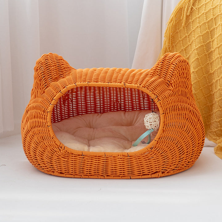 Rattan Cat Cave Bowlift