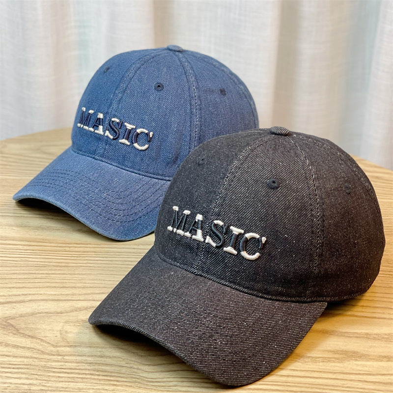 Women's Embroidered Denim Baseball Cap Bowlift