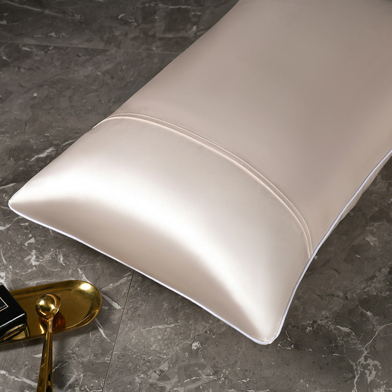 Mulberry Silk-Feel Satin Pillowcase Set with Piping and Hidden Zipper Bowlift