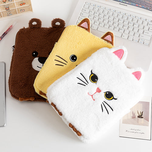 Plush Cat-Themed Pencil Case Bowlift