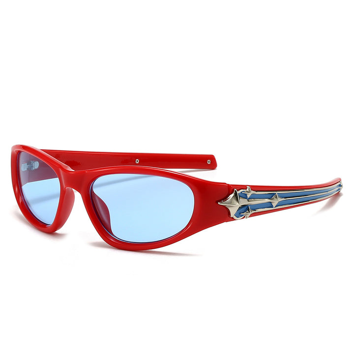 Women's sporty sunglasses in a modern design with a stylish metal frame Bowlift