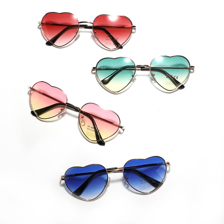 Women Heart-Shaped Sunglasses with UV Protection and Delicate Frame Bowlift