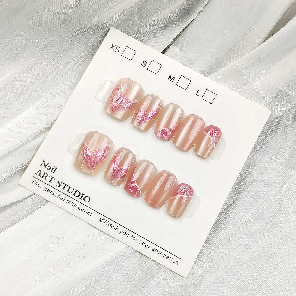 Glamorous artificial nails with holographic effect Bowlift