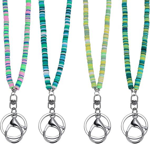 Colorful Beaded ID Badge Holder Lanyard Bowlift