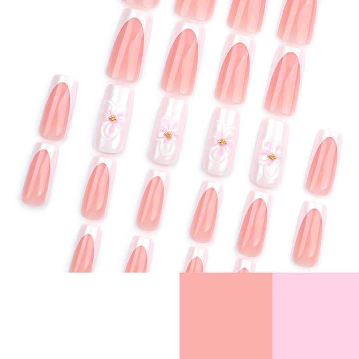 Artistic biodegradable nail extensions with floral accents Bowlift