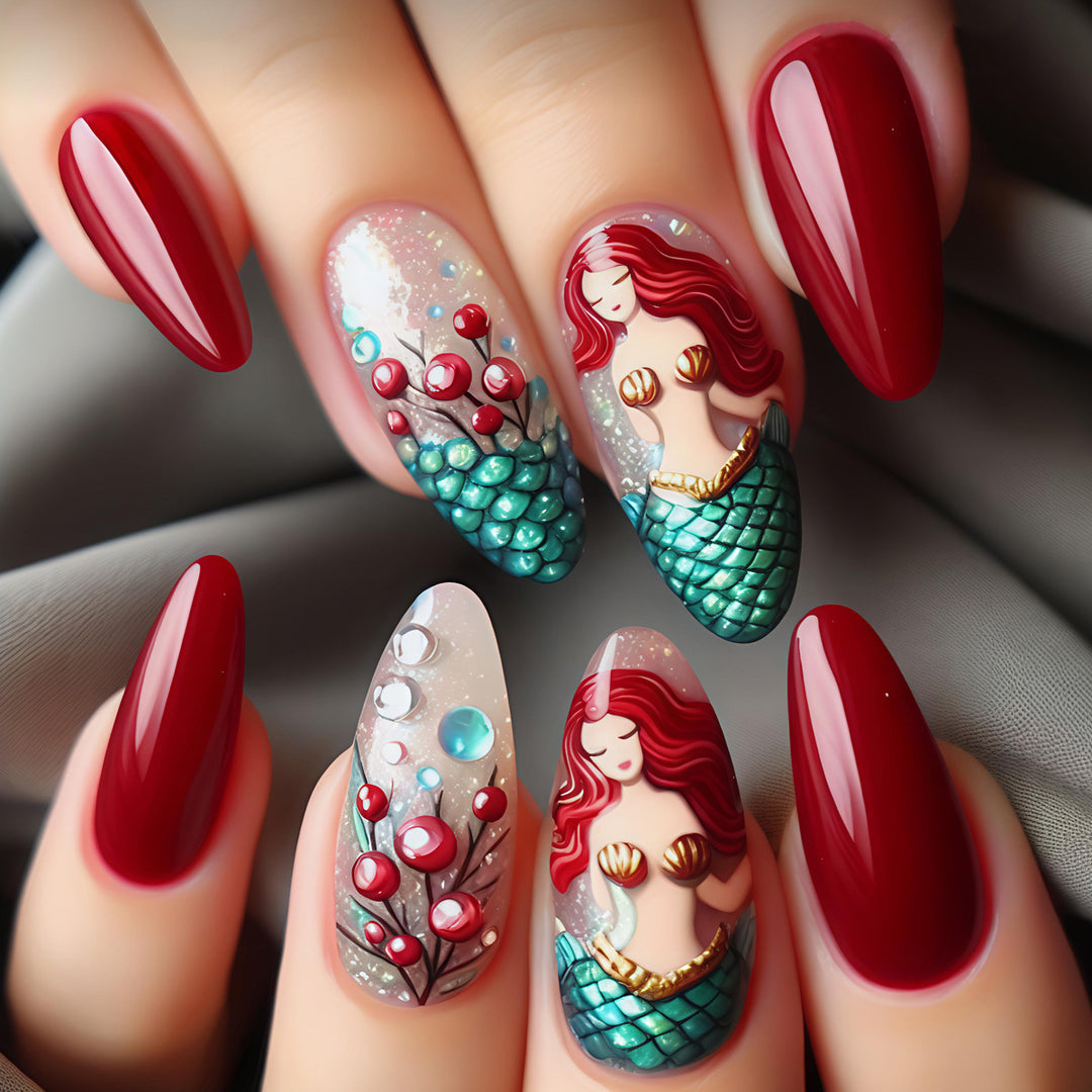 Mermaid motif artificial nails Bowlift