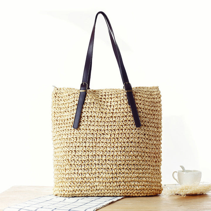 Handbag Made From Handcrafted Natural Material with Strong Leather Handles Bowlift