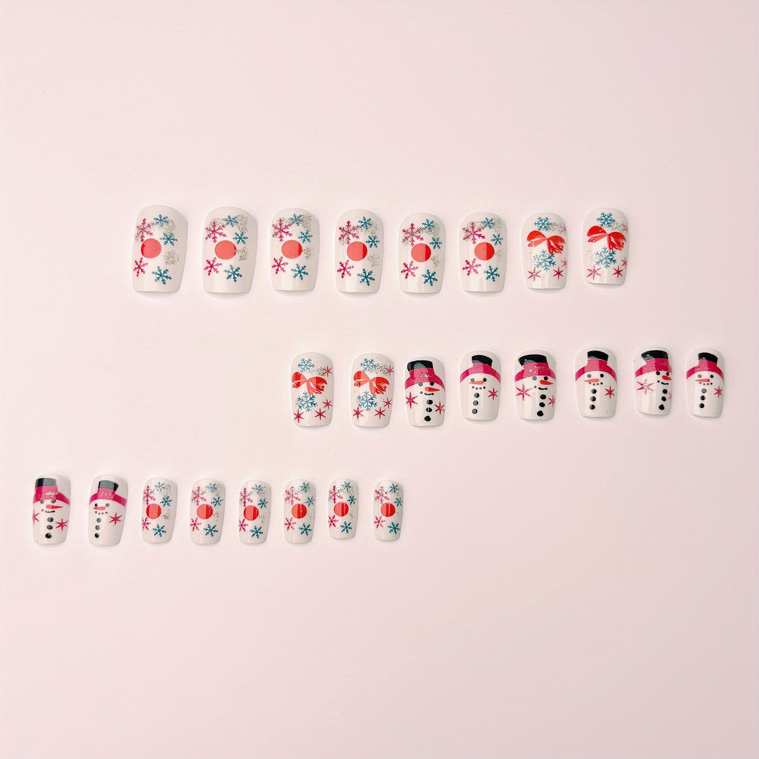 Festive Snowman-Themed Nail Art Bowlift