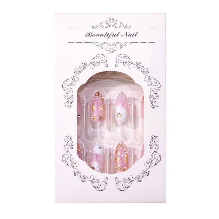 Elegant Floral Decorative Press-On Nails