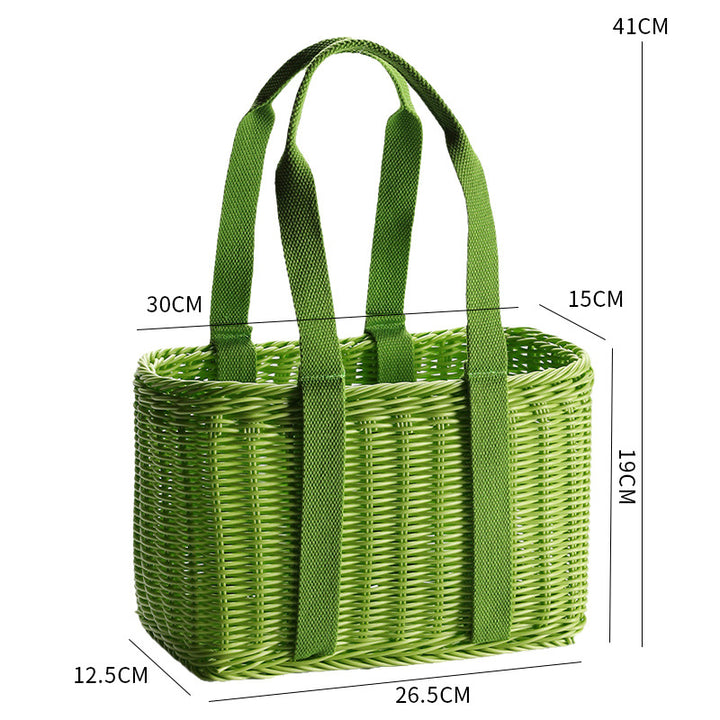Unisex Robust braided shopping basket with comfortable fabric handles Bowlift