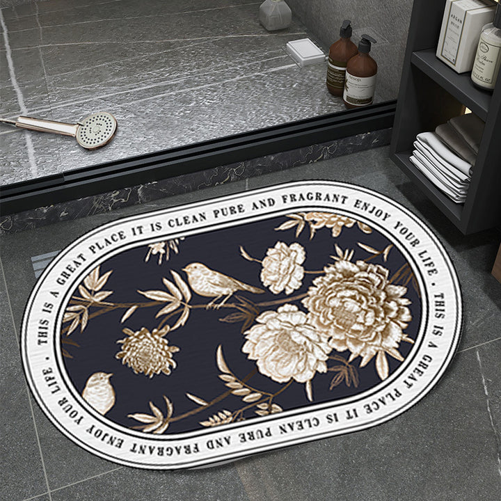 Unisex Floral Pattern Bathmat Bowlift