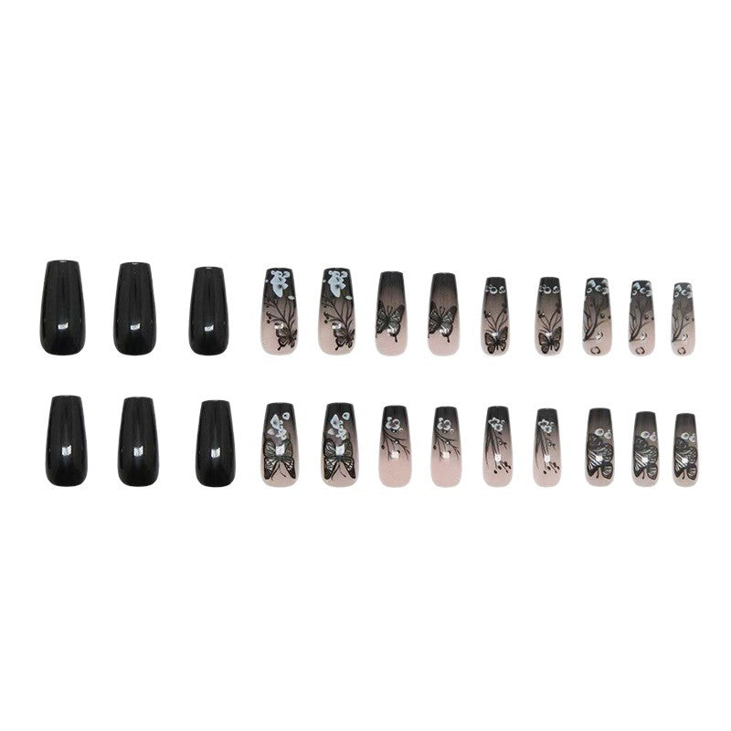 Artful Nail Set with Butterfly Design Bowlift