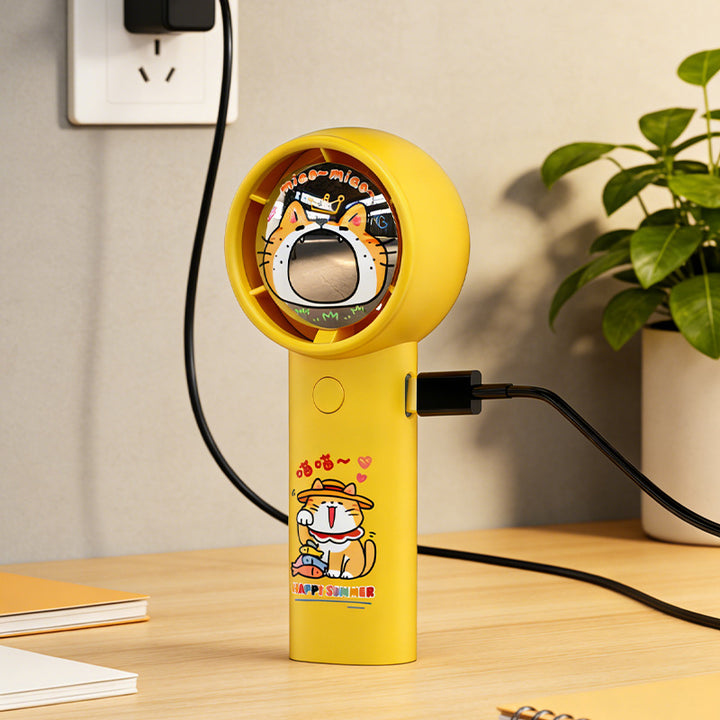 Portable Cartoon-Themed Handheld Fan Bowlift