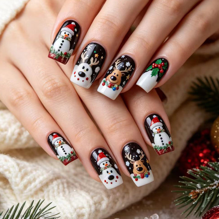 Artificial artificial nails with festive Christmas design Bowlift