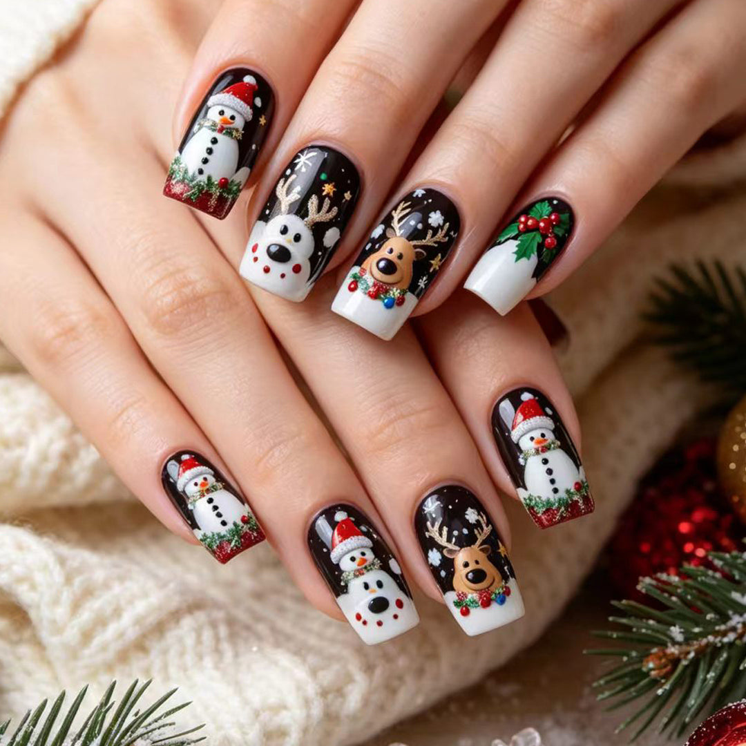 Festive 3D Holiday Character Nail Art Bowlift